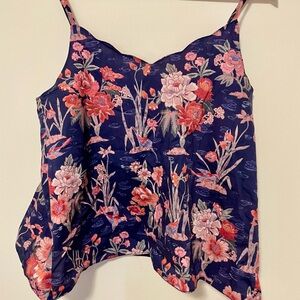 lotus flower pink and dark purple hand sewn scallop neck camisole top